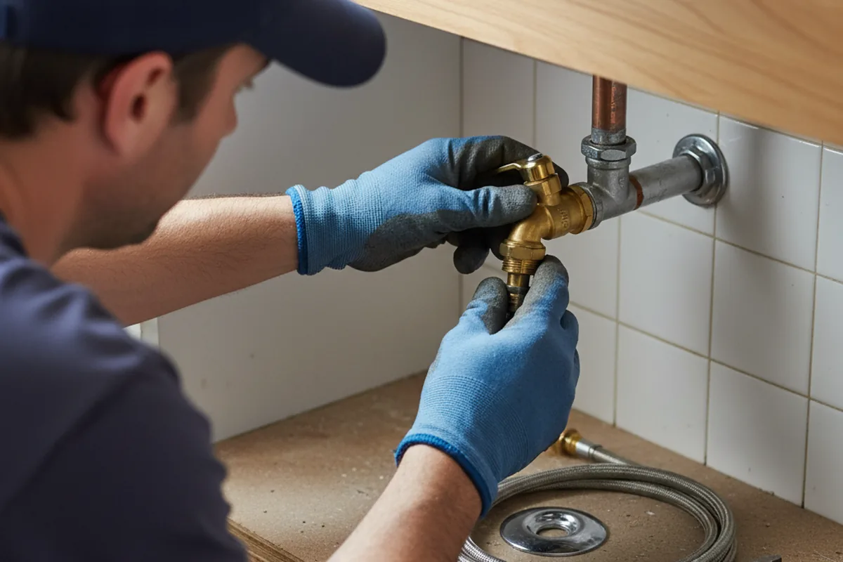 Shutoff valve and fitting work during Burst Pipe Repair in Halls